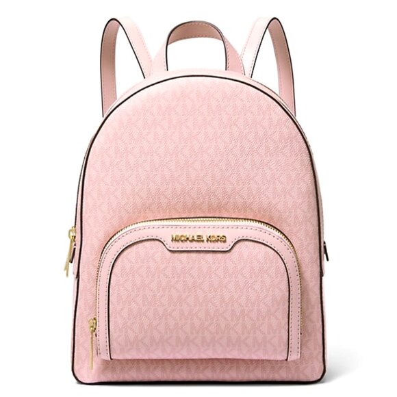 New Michael Kors Jaycee Medium Signature Logo Backpack Powder Blush